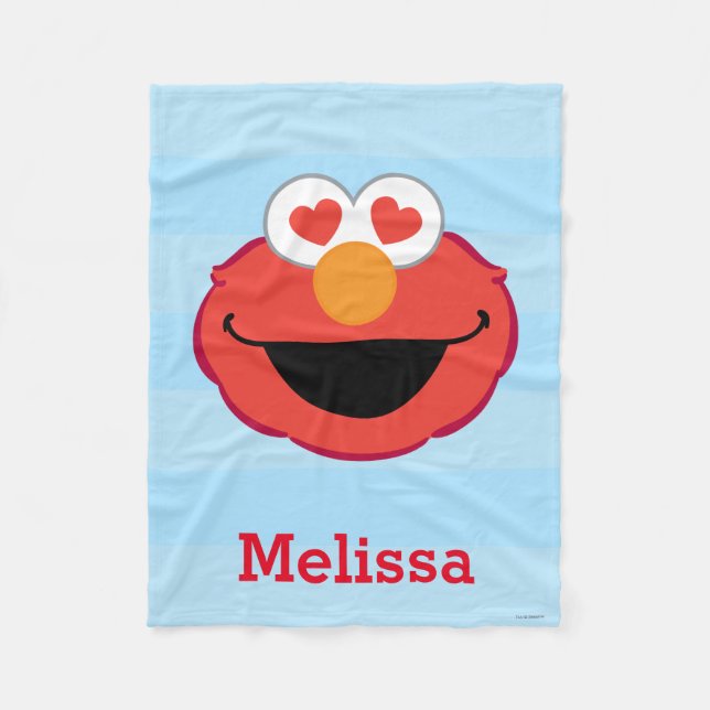 Elmo Smiling Face | Name hinzufügen Fleecedecke (Vorderseite)