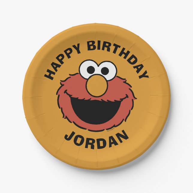 Elmo Smiling Face Pappteller (Vorderseite)