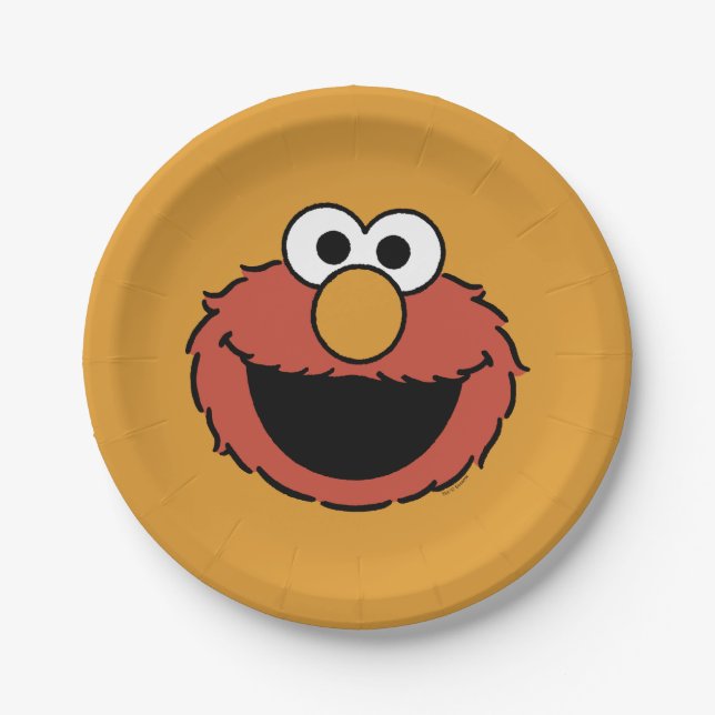 Elmo Smiling Face Pappteller (Vorderseite)
