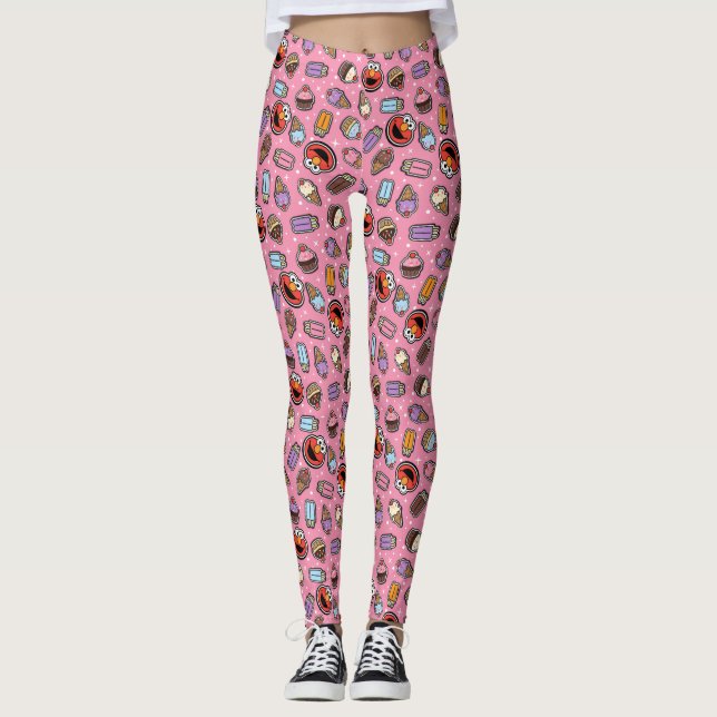 Elmo Sweet Leckerei Sticker Pattern Leggings (Vorderseite)
