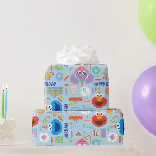 Elmo und Abby Birthday Geschenkpapier (Partygeschenke)