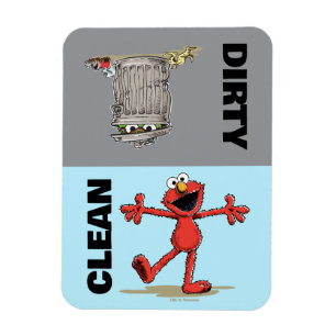 Elmo und Oscar "Sauber oder Schmutzig" Geschirrspü Magnet
