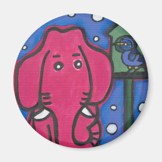 eloise l'éléphant aime son oiseau Frigo Magnet