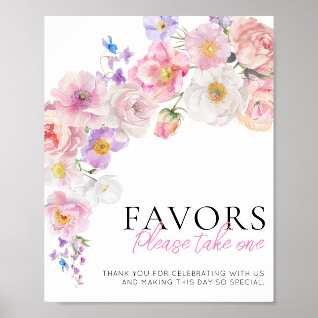 Eloise Pink Floral Favoriten Zeichen Poster (Vorne)