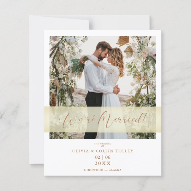 Eloped Budget Photo Just Married Hand Lettered (Vorderseite)