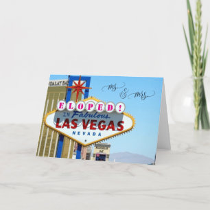 Eloped in Las Vegas Mr. & Mrs. Card Dankeskarte