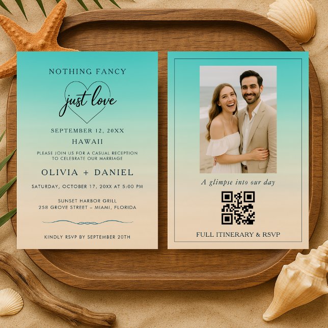 Elopement Beach Wedding Reception QR Code Einladung (Von Creator hochgeladen)