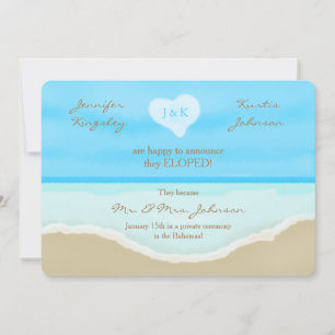 Elopement Faire-part Invitation Plage Aquarelle