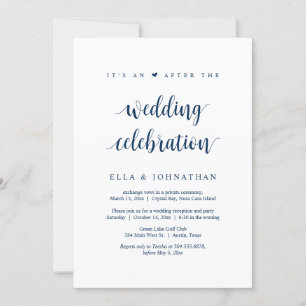 Elopement, seine und nach der Hochzeitsfeier Einla Einladung