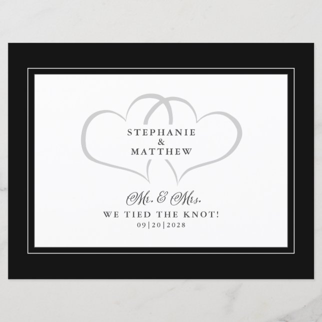 Elopement We tied the Knot Mr & Mrs Ankündigung (Vorderseite)