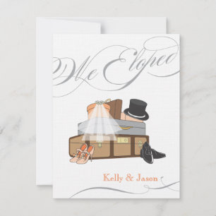 Elopement Wedding Announcement - Orange Einladung