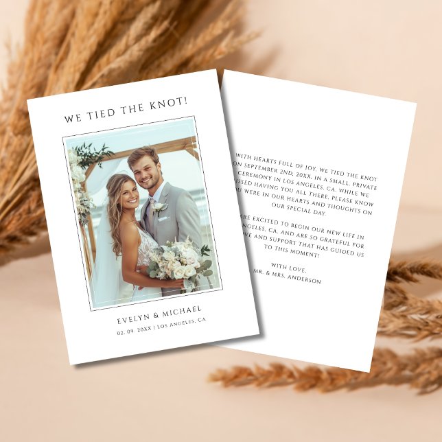 Elopement Wir tippen das Knot Beach Wedding Foto Ankündigung (Von Creator hochgeladen)