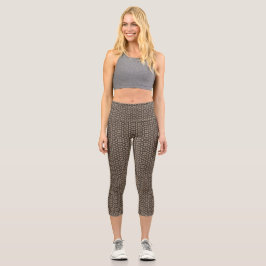 Eloquent Metro Taupe Black Capri Leggings