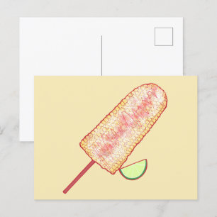 Elote mexikanische Straßenmais auf dem Cob Postkarte
