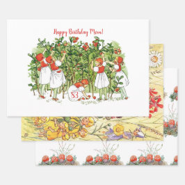 Elsa Beskow Niedlich Strawberry Girl Geschenkpapier Set