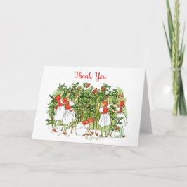Elsa Beskow Strawberry Girls Vielen Dank Karte