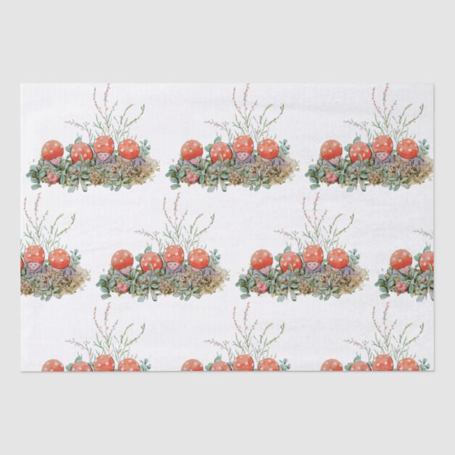 Elsa Beskow Whimsical Mushroom Children Seidenpapier (Vorderseite)
