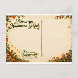 Elsa Halloween-Grußpostkarte🎃🐱 Postkarte