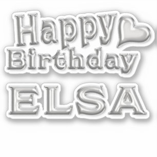 Elsa Happy Birthday silver Aufkleber Sticker