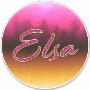 Elsa Prénom Golden pink Autocollants