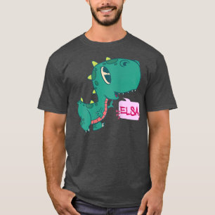 ELSA - Schöner Mädchenname mit bezauberndem Dinosa T-Shirt