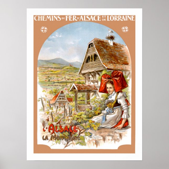 Elsass France Vintage Travel Poster (Vorne)