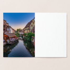 Elsass Frankreich Blume Wasserkanal Folienkarte