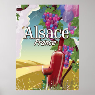 Elsass Frankreich lazy Nachmittag Weinposter Poster