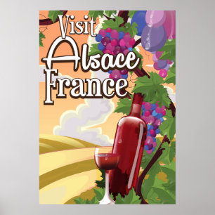 Elsass Region Frankreich Vintage Reiseplakat Poster