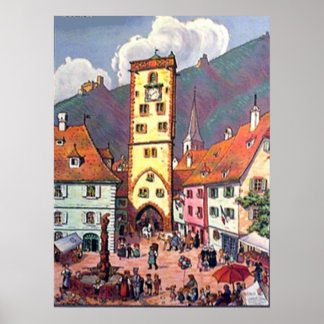 Elsass und Lothringen Vintag Poster