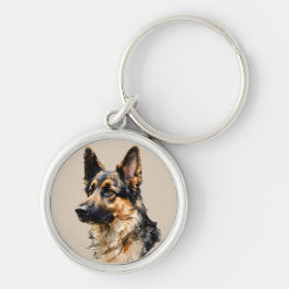 Elsässer Deutscher Schäferhund Kunst Design Schlüsselanhänger
