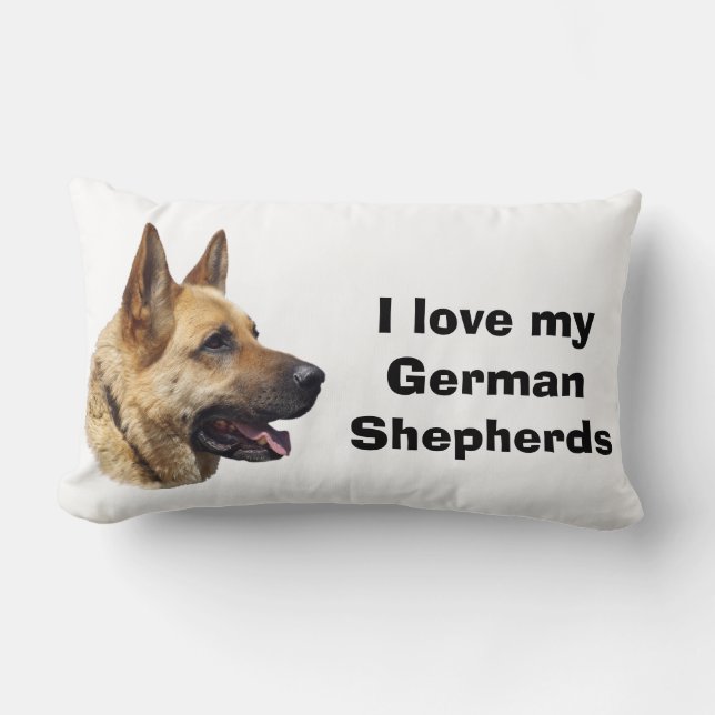 Elsässisches Schäferhundhundeporträt Lendenkissen (Vorderseite)