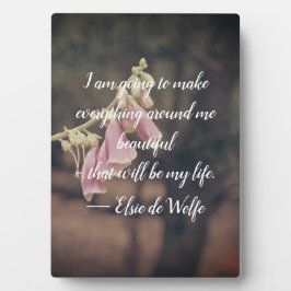 Elsie de Wolfe Quote Plaque Fotoplatte