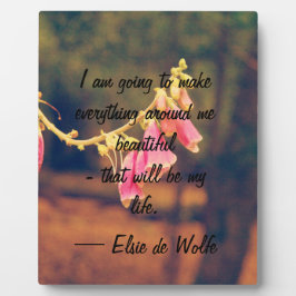 Elsie de Wolfe Quote Plaque Fotoplatte
