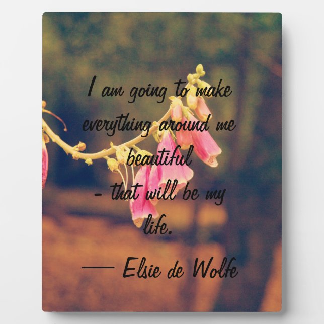 Elsie de Wolfe Quote Plaque Fotoplatte (Vorderseite)