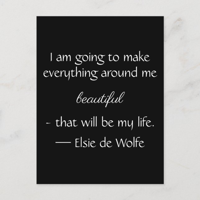 Elsie de Wolfe Quote Postcard Postkarte (Vorderseite)