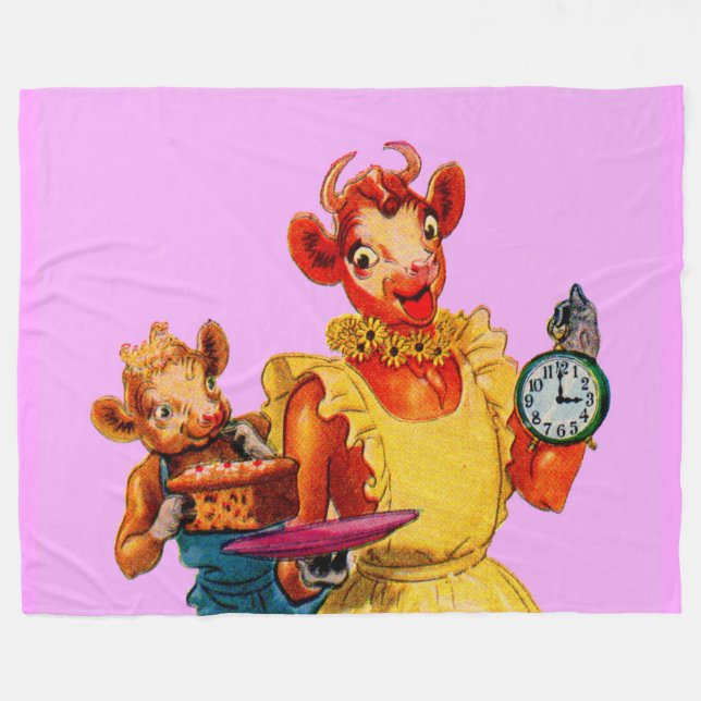 Elsie die Kuh und Tochter Beulah - Es ist Cake Tim Fleecedecke (Vorderseite (Horizontal))