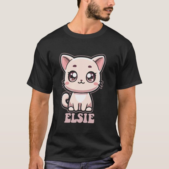 Elsie Niedlich Kitty Cat Design for Girls Name Els T-Shirt (Vorderseite)