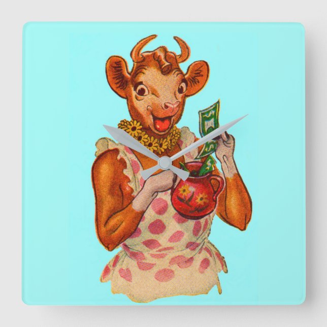 Elsie the Cow, Money Manager Quadratische Wanduhr (Vorderseite)