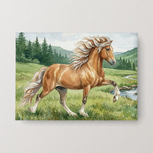 Elska Isländisches Pferd Aquarell Button