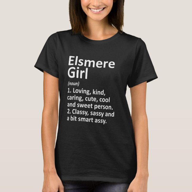 Elsmere Girl De Delaware Funny City Zuhause Roots T-Shirt (Vorderseite)
