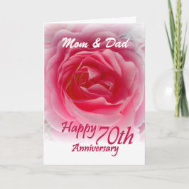 ELTERN 70. Jahrestag mit rosa Rose Karte