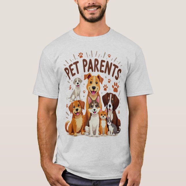 Eltern: Adorable Illustration von Fröhlicher Furch T-Shirt (Vorderseite)