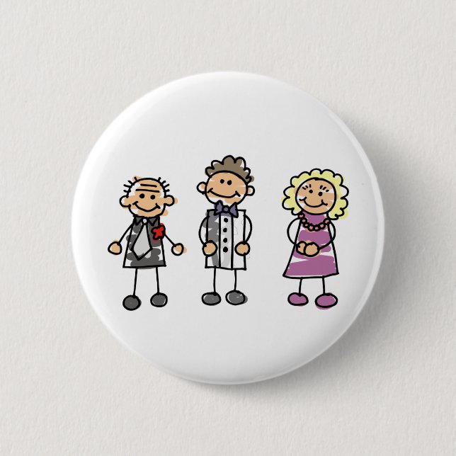 Eltern am Hochzeitstag Button (Vorderseite)