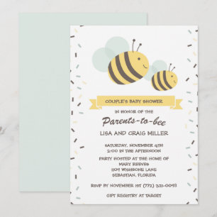 Eltern der Baby-Dusche von Bee Bumblebee Couple Einladung