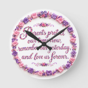 Eltern Geschenk Runde Wanduhr