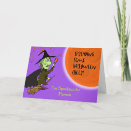 Eltern Halloween Hexe mit Tränenkarte Karte