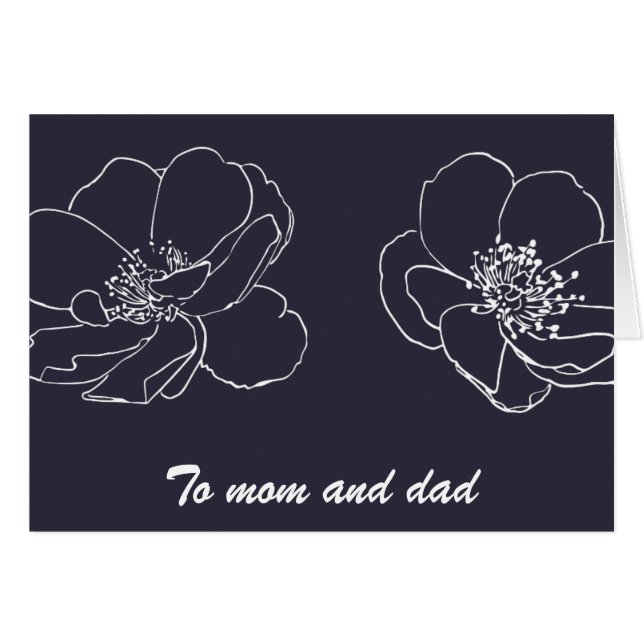 Eltern Mama und Vater Hochzeit Vielen Dank (Vorderseite (Horizontal))