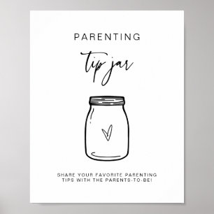 Eltern Tipp Jar Sign Baby Shower Game Decor F201 Poster