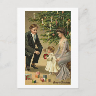 Eltern und Kinder-Weihnachtskarte Feiertagspostkarte